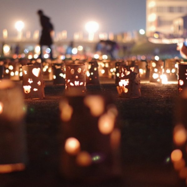 土岐川河川敷｜陶製ランプシェードで夜をライトアップ｜あかりの夕べ（毎年１０月）